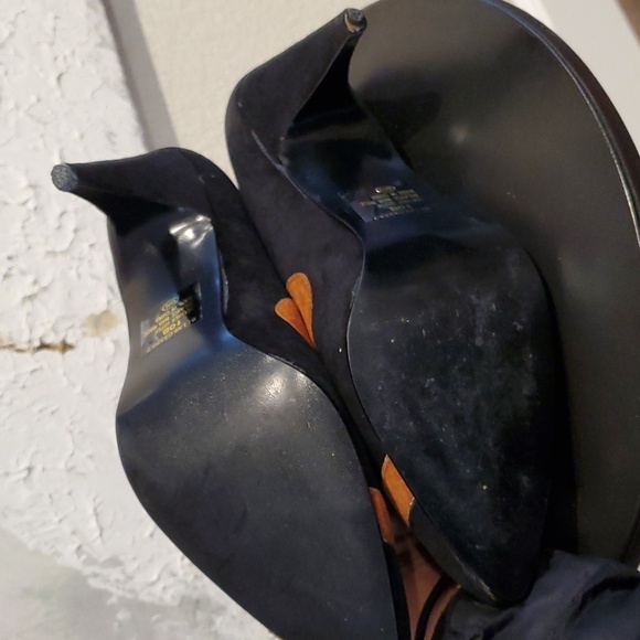 Vintage Rush Hour Express Wave Suede Leather Pumps 10 - Picture 7 of 9